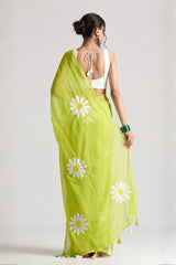 Pista Pistachio Green Chinon Saree
