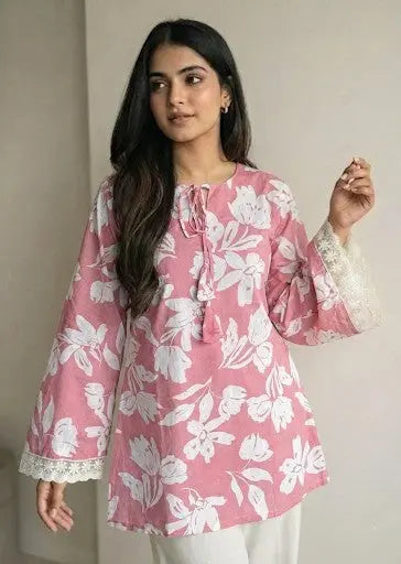 Ginni Bell Sleeves Short Kurti - kalyanja