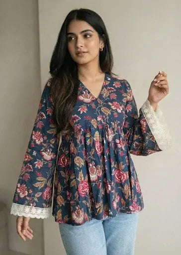 Nancy Peplum Style Short Kurti - kalyanja