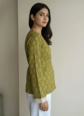 Mansi Bandhani Wrap-Tie Short Kurti – Kalyanja