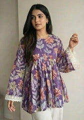 Pinku Peplum Style Short Kurti - kalyanja