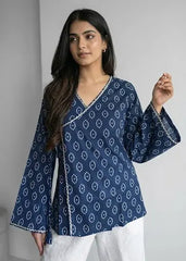 Aaysha Bandhani Wrap-Tie Short Kurti - kalyanja