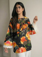 Cotton Linen Digital Print Fabric - kalyanja
