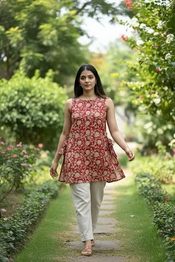 Rekha Halter Neck Short Kurti – Kalyanja