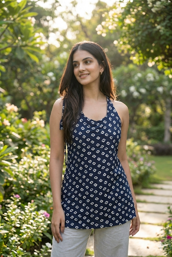 Tara Spaghetti Strap Short Kurti Kalyanja