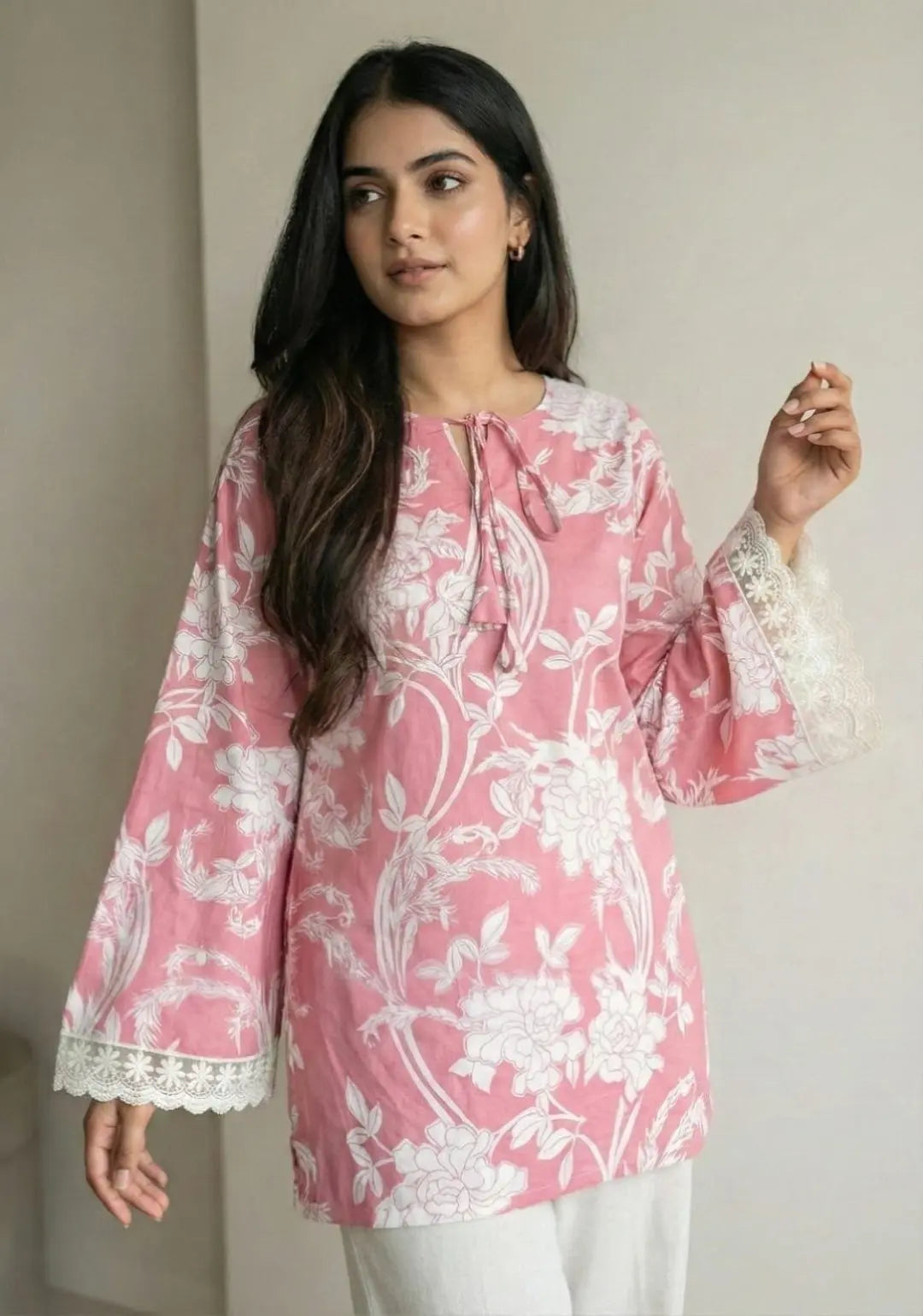 Aahana Bell Sleeves Short Kurti - kalyanja