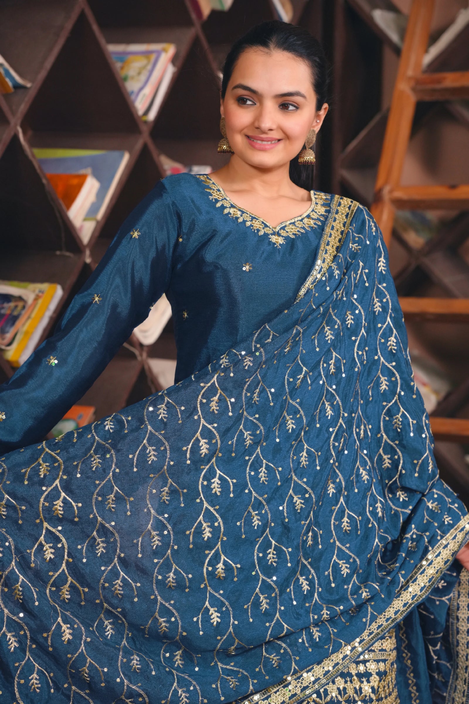 Aarika Sequins Embroidery Work Suit - kalyanja
