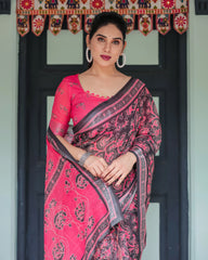 Gauri Graceful Paisley Linen Cotton Saree - kalyanja