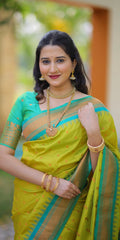 Lime Soft Silk Saree