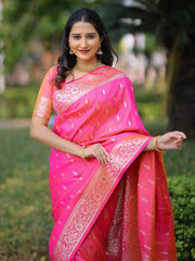 Tulip Pink Banarasi Silk Saree Kalyanja Fashion