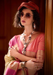 Beige Banarasi Silk Zari Weaving Saree Kalyanja Fashion