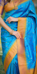 Sky Blue Soft Silk Saree
