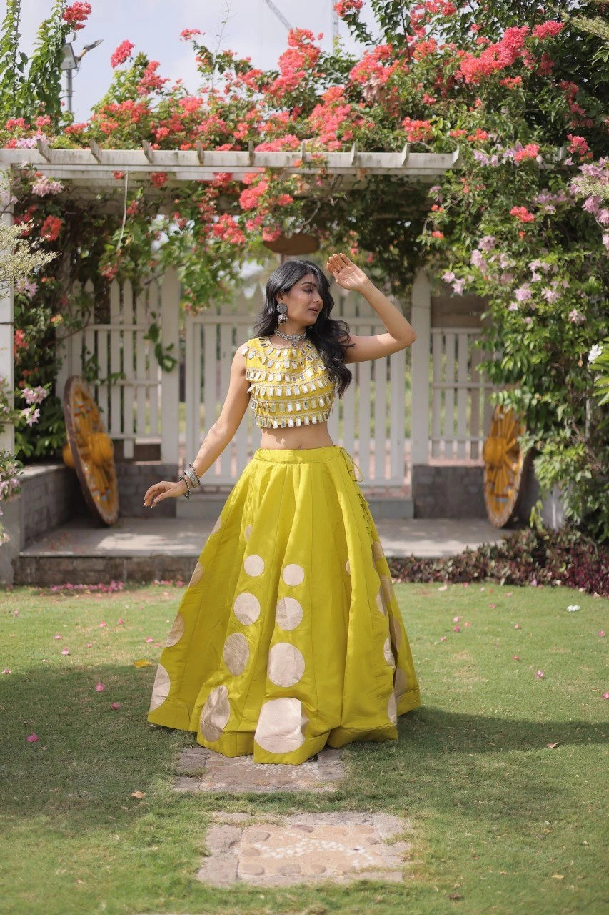 Traditional lehenga choli with modern styling offers timeless elegance for weddings and cultural events.