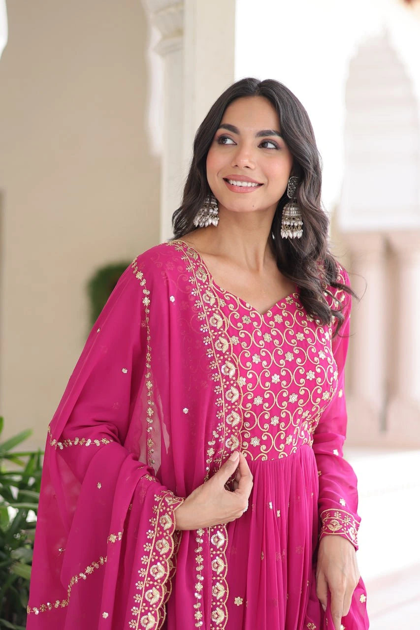 Ishani Sequins & Zari Embroidery Gown – Kalyanja