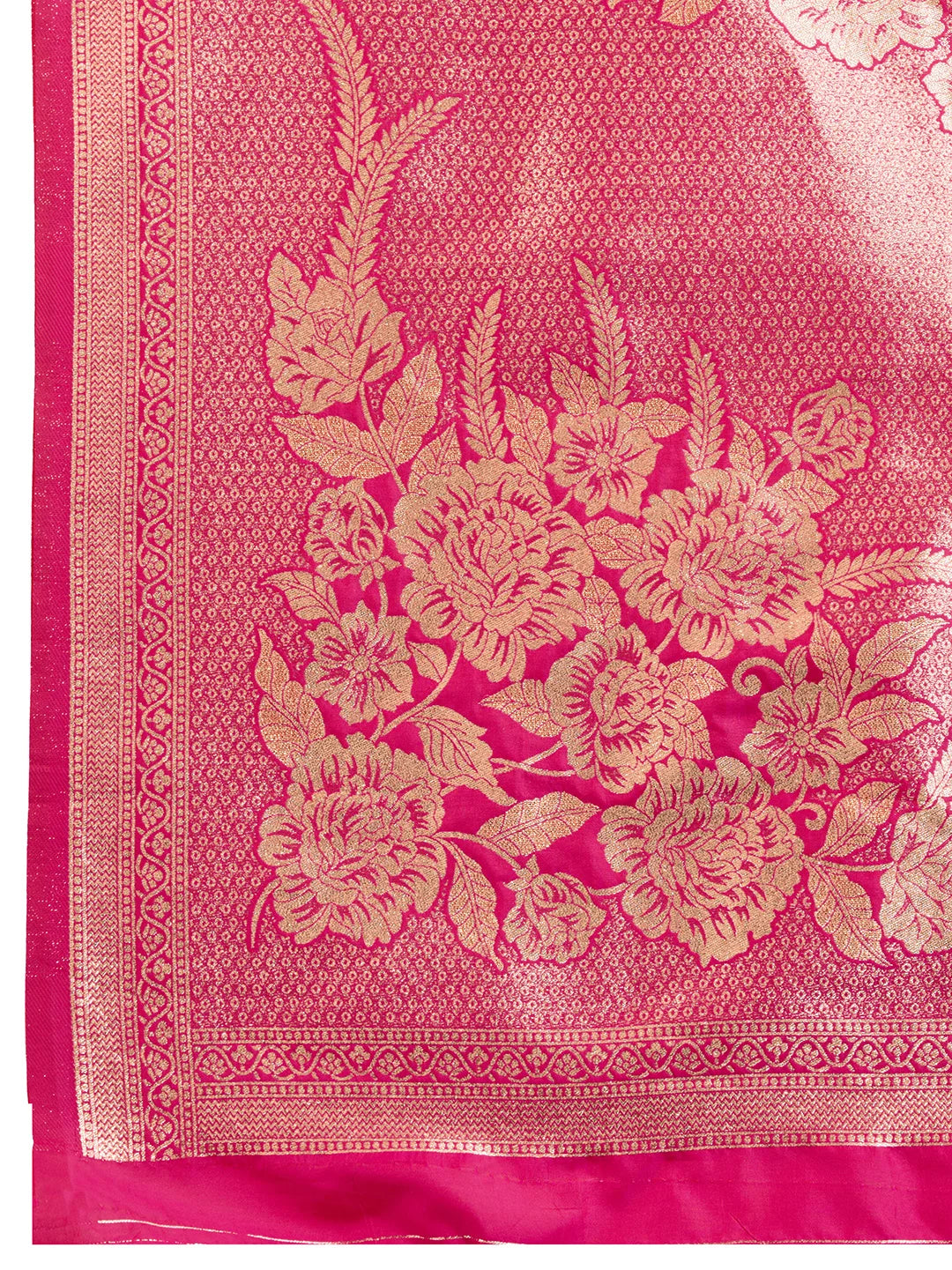 Pink fabric with floral embroidery
