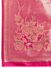 Pink fabric with floral embroidery