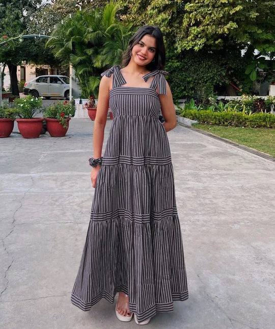 Gray Digital Printed Rayon Gowns