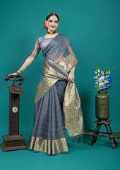 Sophisticated ethnic saree with timeless Banarasi inspired craftsmanship.