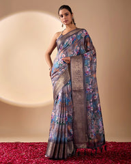 Padmawati Floral Lichi Silk Saree – Kalyanja