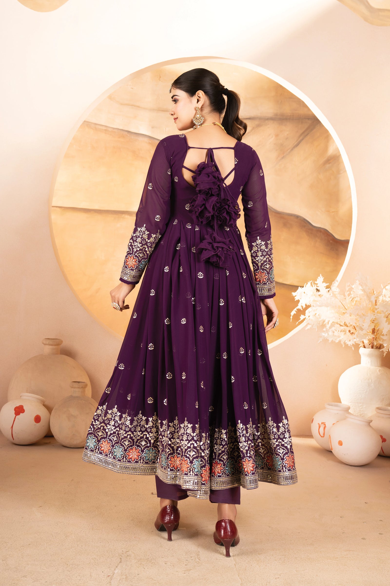 Twilight Glow Faux Blooming Suit - kalyanja