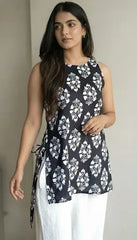 Shania Halter Neck Slit Short Kurti – Kalyanja