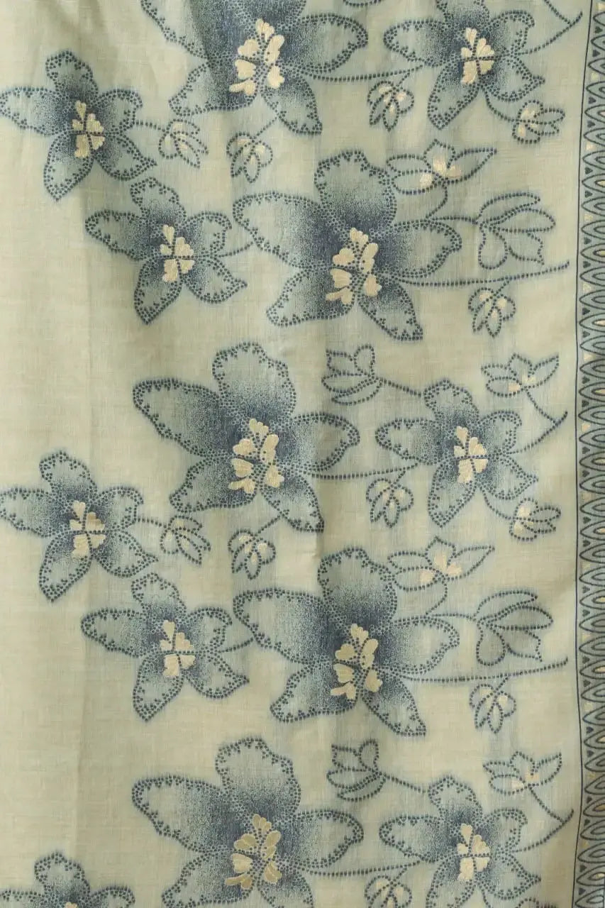 Mint Green Jacquard Weaving Saree flat lay – full 5.5m saree with blouse piece, KS301 by Kalyanja