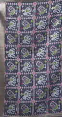 Close-up of Lavender Zari Woven Saree contrast pallu — dense Patola weave with elephant and bird motifs