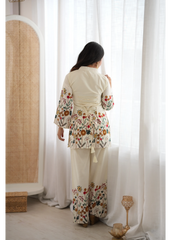 Off White Suit Back View Showing Corset Dori Lace-Up – KU249