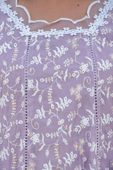 Lavender Sequins Suit close-up embroidery detail