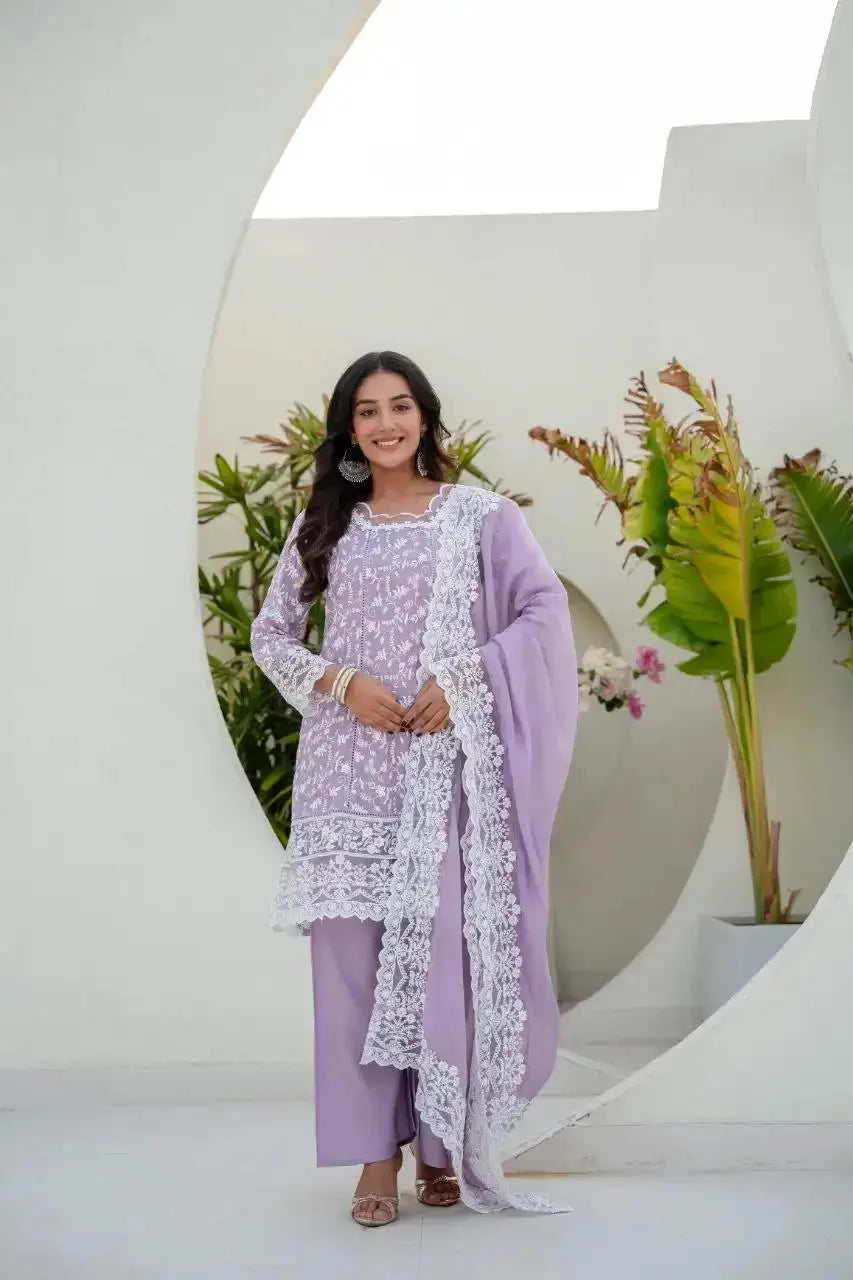 Lavender Sequins Suit full length styled look