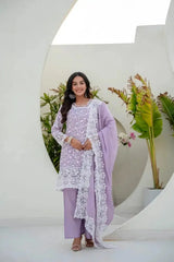 Lavender Sequins Suit full length styled look