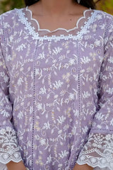 Lavender Sequins Suit palazzo set side view