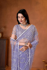 Beautiful Indian saree combining modern elegance, sparkling embroidery, and timeless ethnic fashion with premium finishing.