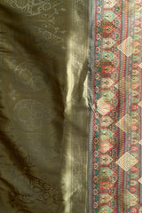 Close-up of two different fabric patterns side by side.