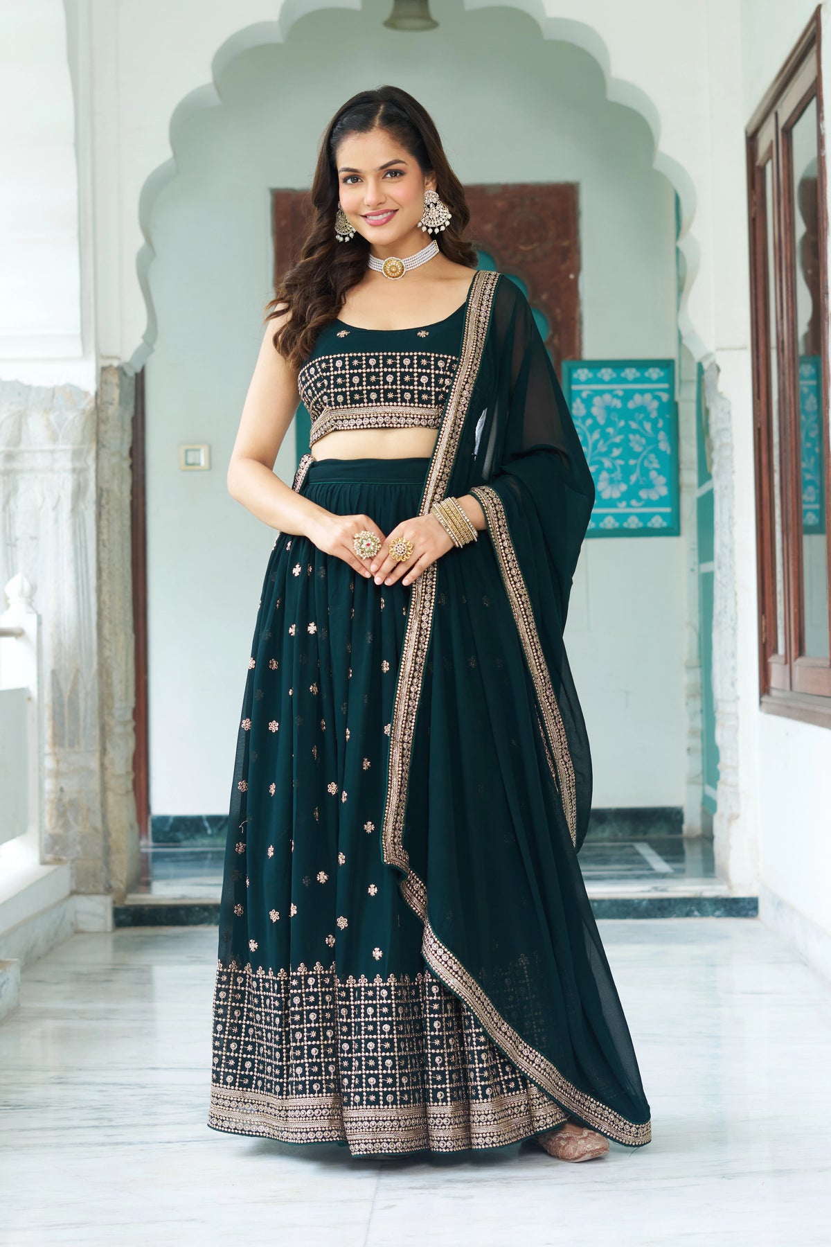 Naira Fox Georgette Lehenga