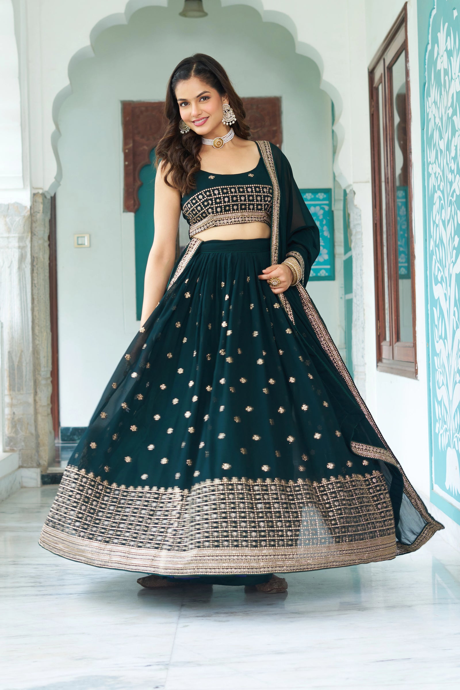 Naira Fox Georgette Lehenga - kalyanja