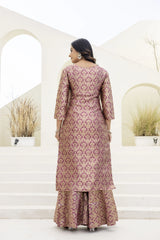 maroon jacquard work viscose suit