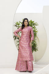 dark pink jacquard work viscose suit