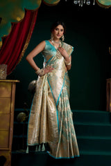 Woman in a traditional saree with a dark background