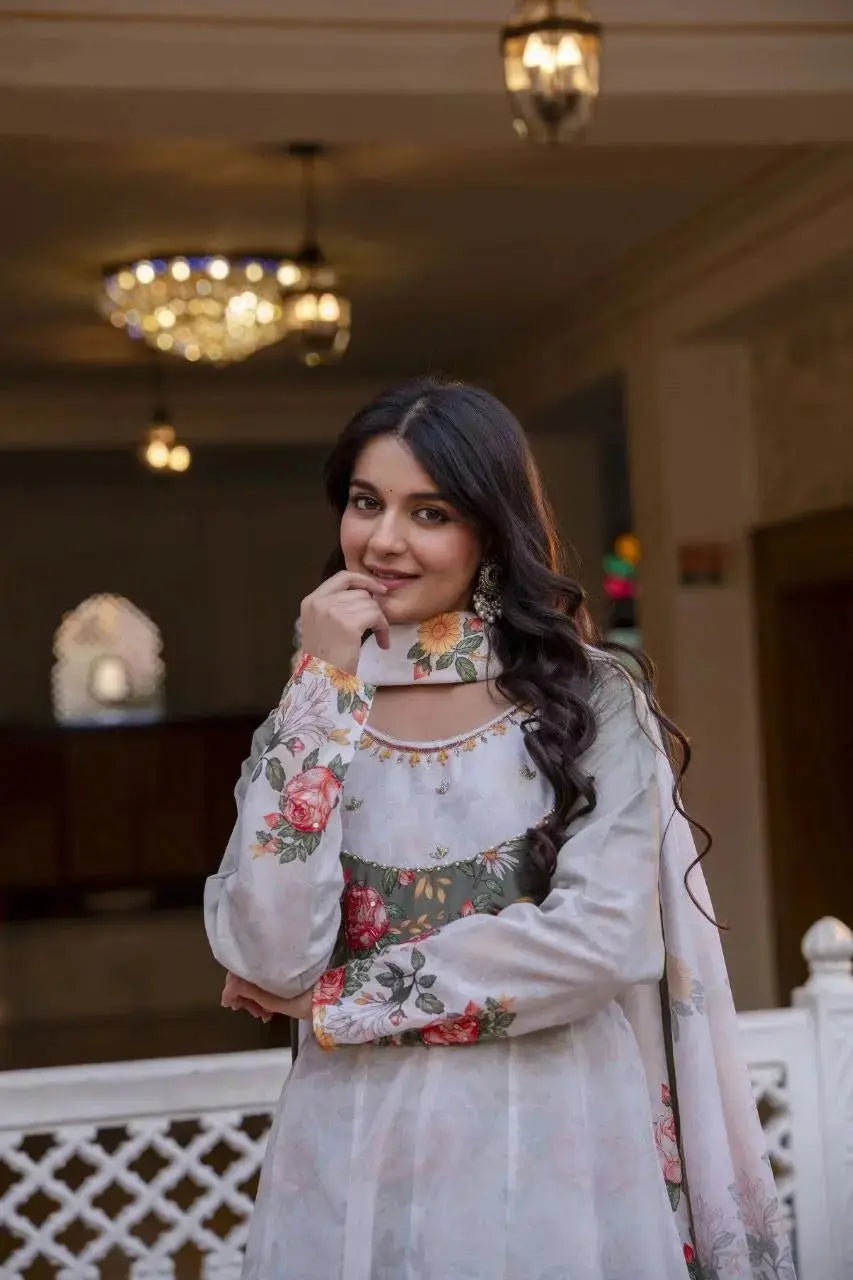 Designer printed suit set ideal for festive events, cultural functions, and special occasions.