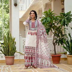 Off White Digital Print Muslin Suit – Kalyanja