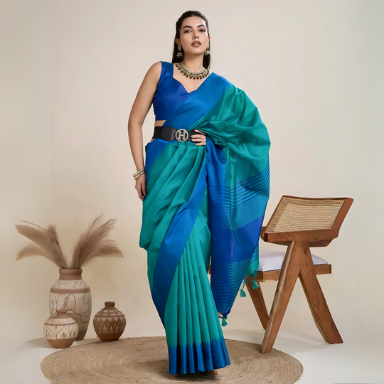 blue saree - kalyanja
