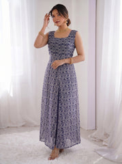 Blue Gray Georgette Dress