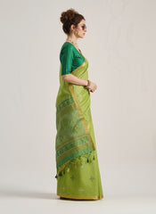 green weaving patola silk saree - kalyanja