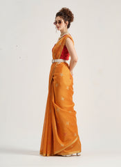 orange weaving patola silk saree - kalyanja