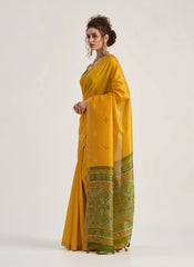 yellow weaving patola silk saree - kalyanja