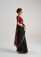 Black Weaving Patola Silk Saree Kalyanja Fashion