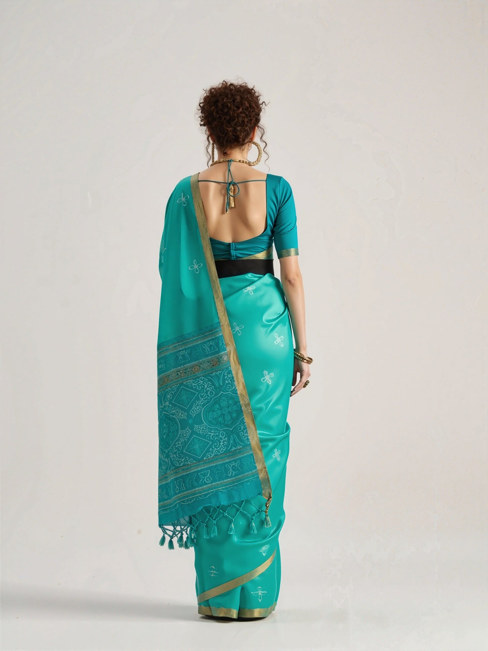 Teal Weaving Patola Silk Saree Kalyanja Fashion