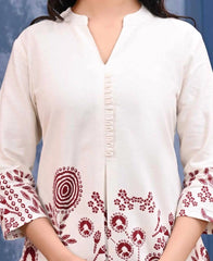 White Printed Rayon Co-Ord Set