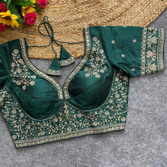 Teal Green Heavy Silk Blouse